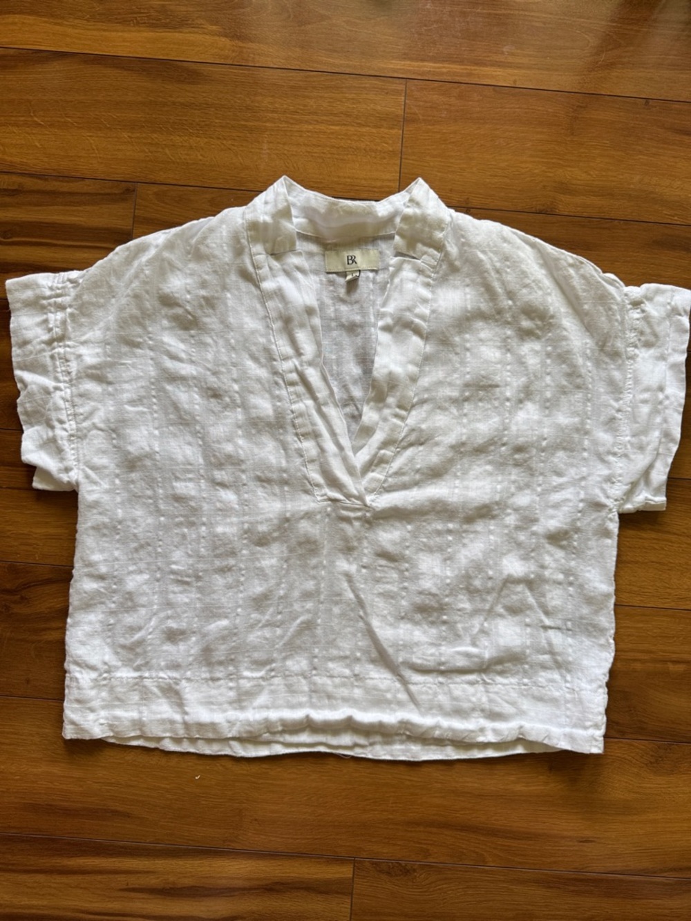 Banana Republic White Linen Blouse L